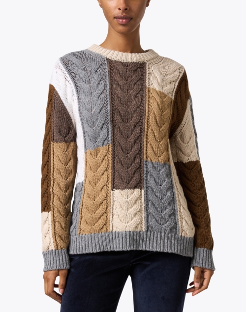 Front image - Weekend Max Mara - Ghinea Multi Patchwork Wool Sweater