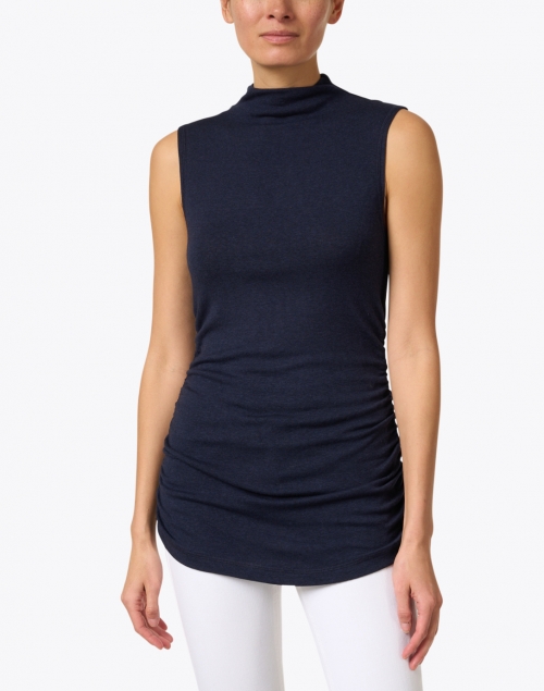 Southcott - Belmont Navy Ruched Cotton Modal Top