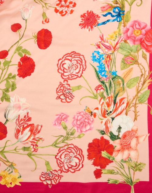 Fabric image - St. Piece - Ruby Pink Floral Print Wool Scarf