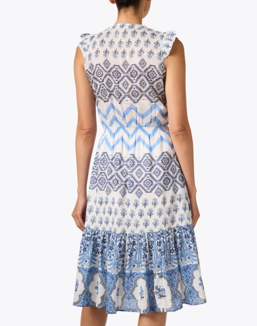 Back image - Bell - Lola Blue and White Print Dress