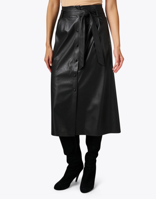 Front image - Brochu Walker - Teagan Black Faux Leather Skirt