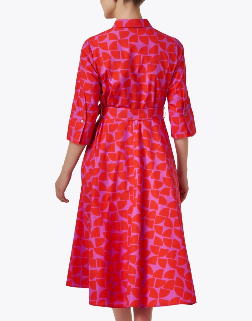 Back image - Rosso35 - Red and Pink Geometric Printed Dress