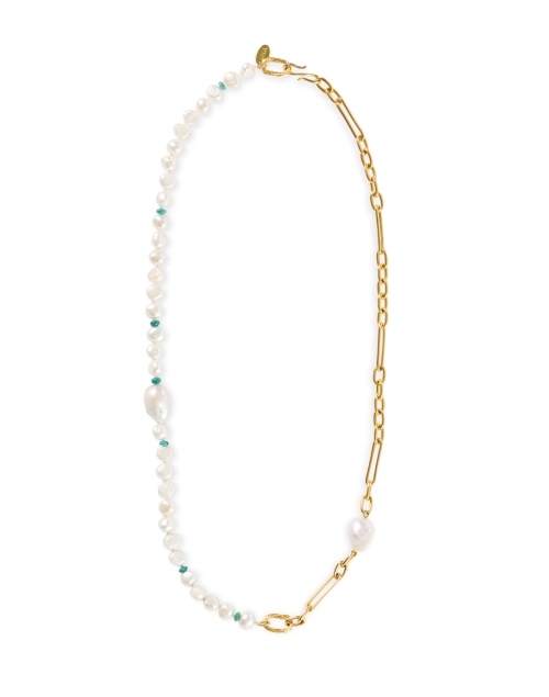 Extra_1 image - Lizzie Fortunato - Harbor Turquoise and Pearl Link Necklace