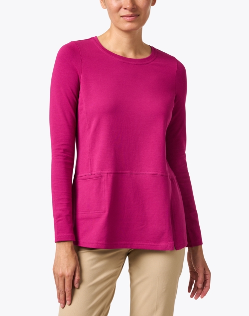 Front image - E.L.I. - Magenta Pink Pima Cotton Tunic