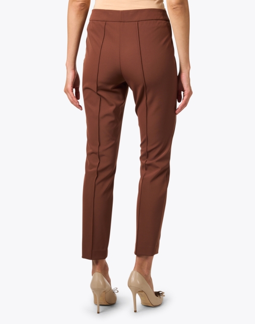 Back image - Lafayette 148 New York - Gramercy Brown Stretch Ankle Pant