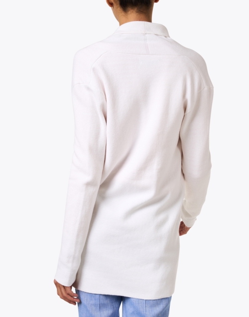 Back image - Burgess - White Cotton Cashmere Travel Coat