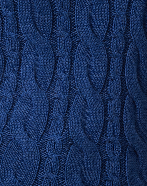 Fabric image - Blue - Cobalt Blue Cotton Cable Knit Sweater