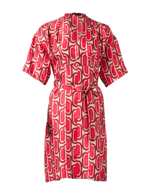 Seventy Red Geometric Print Silk Dress