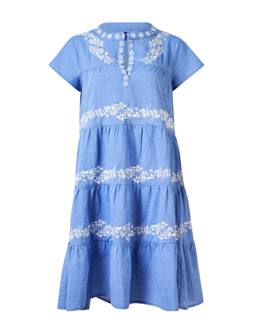 Product image - Ro's Garden - Isabel Blue Chambray Embroidered Dress