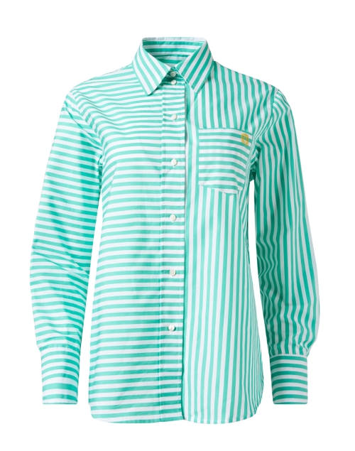 Product image - Ines de la Fressange - Maureen Green and White Striped Shirt