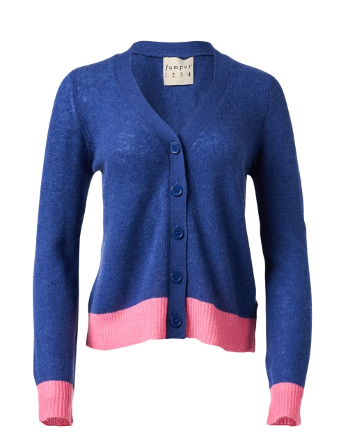 Product image - Jumper 1234 - Blue and Pink Cashmere Cardigan