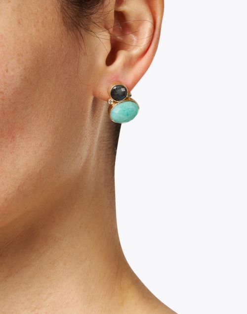 Look image - Atelier Mon - Amazonite and Labradorite Stud Earrings