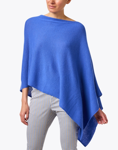 Front image - Minnie Rose - Royal Blue Cashmere Ruana 