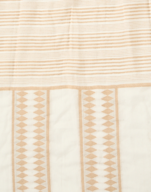 Fabric image - Weekend Max Mara - Mirto Beige Striped Cotton Scarf