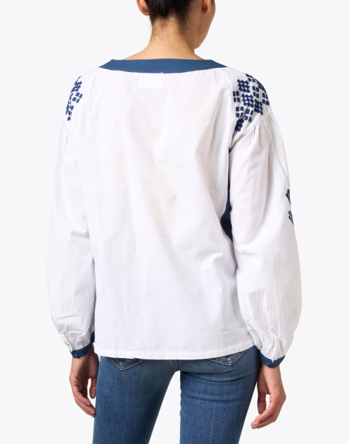 Back image - Pomegranate - Paros Embroidered Peasant Top