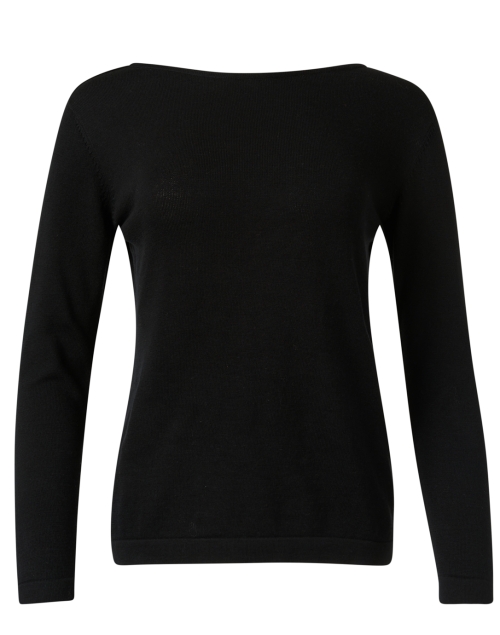 Product image - Blue - Black Pima Cotton Boatneck Sweater