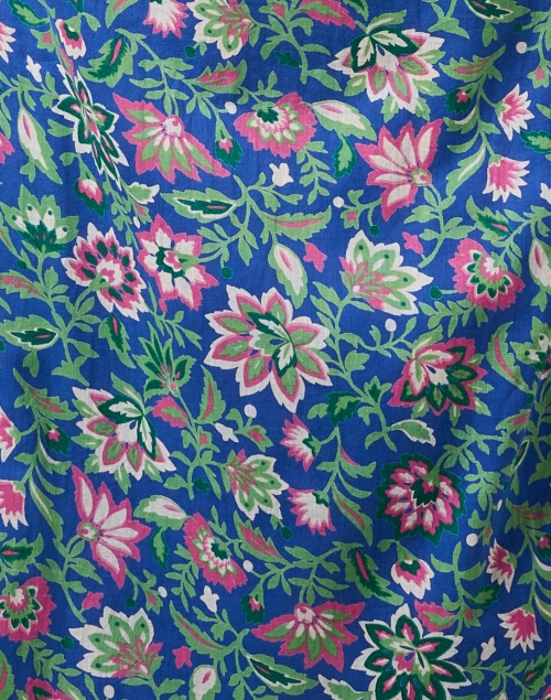 Fabric image - Banjanan - Crystal Blue Multi Floral Print Dress