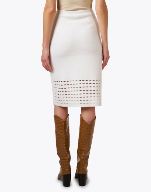 Back image - TSE Cashmere - White Cutout Cashmere Skirt