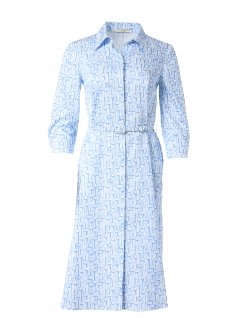Rani Arabella Blue Saddle Printed Cotton Shirt Dress 
