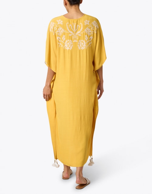 Figue - Eliza Yellow Embroidered Kaftan