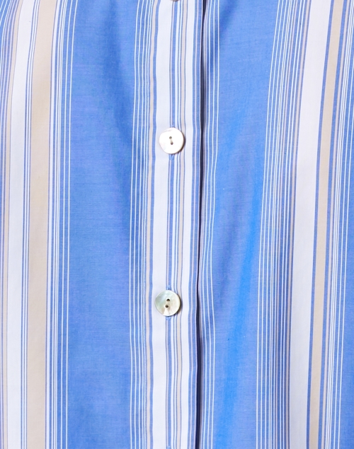 Fabric image - Hinson Wu - Aileen Blue Multi Striped Cotton Top