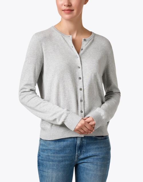 Front image - Repeat Cashmere - Grey Cotton Blend Cardigan