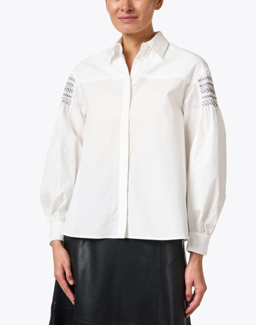 Front image - Weekend Max Mara - Detroit White Smocked Shirt
