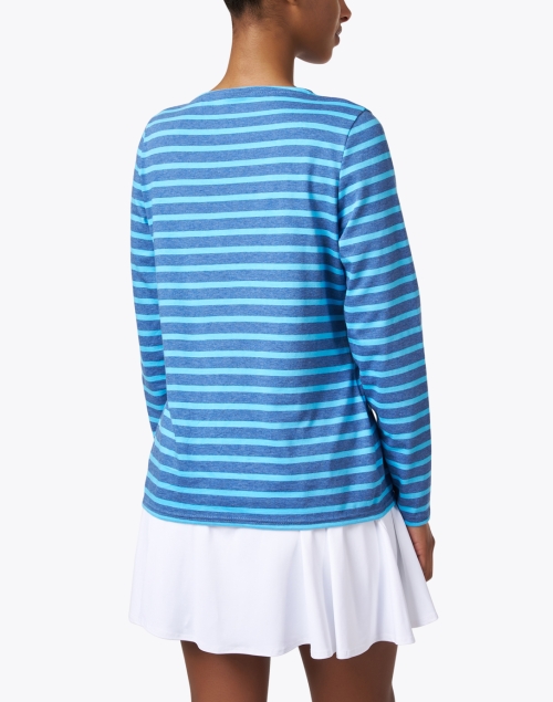 Back image - Saint James - Minquidame Blue Striped Cotton Top