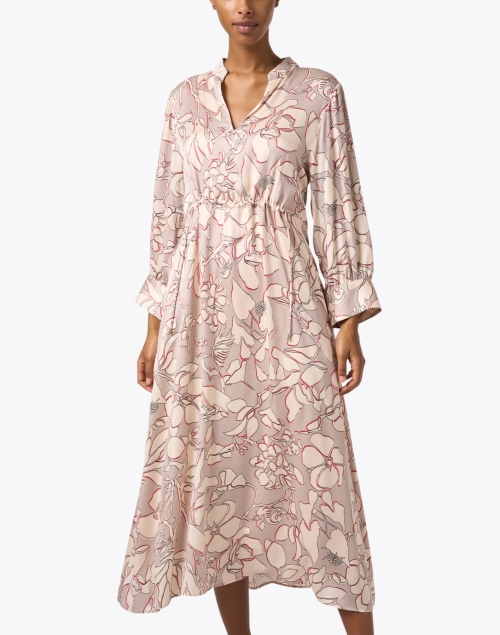 Front image - Marc Cain - Floral Print Silk Dress
