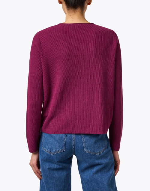 Back image - Eileen Fisher - Purple Linen Cotton Top