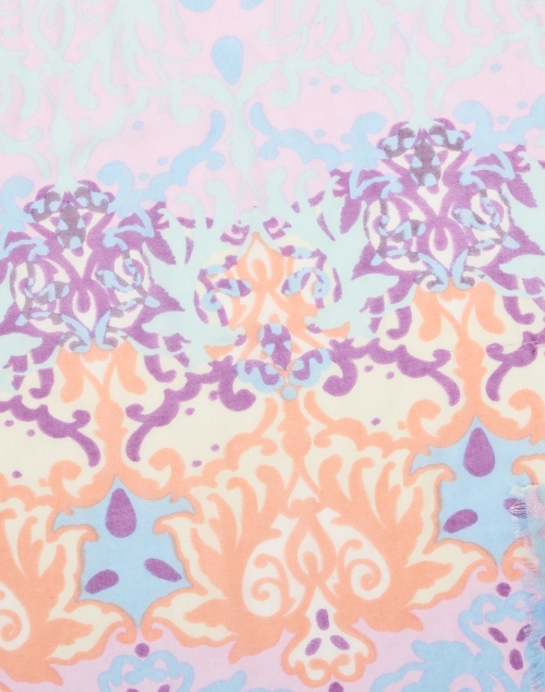 Fabric image - Kinross - Purple Multi Print Silk Cashmere Scarf