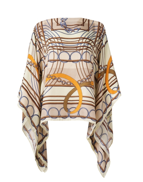 Product image - Rani Arabella - Beige Print Cashmere Silk Poncho