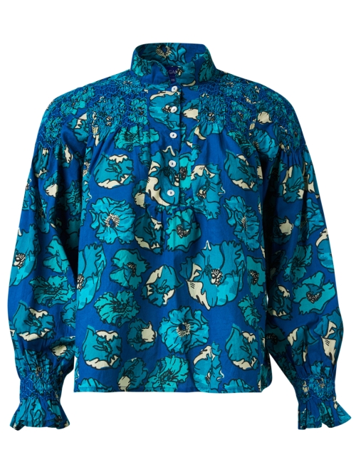 Product image - Ro's Garden - Ibiza Blue Floral Cotton Blouse