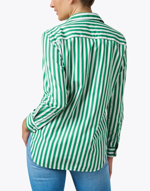 Back image - Frank & Eileen - Frank Green and White Striped Cotton Shirt
