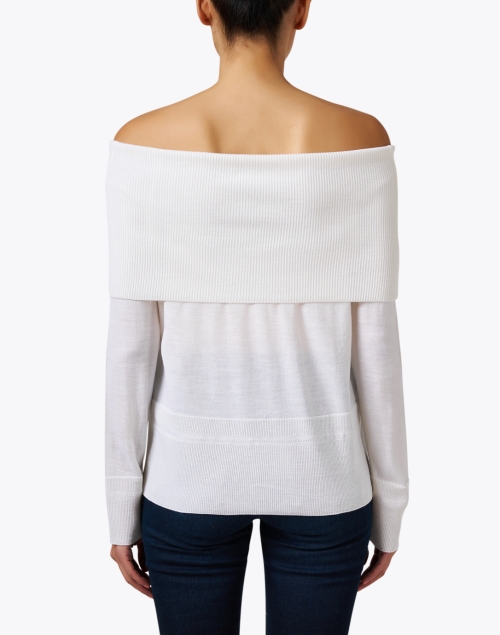 Back image - Max Mara Leisure - Tiglio White Wool Off The Shoulder Sweater