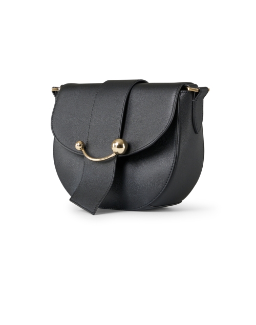Front image - Strathberry - Crescent Black Leather Crossbody Bag