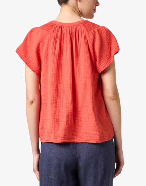Back image - Xirena - Tati Orange Cotton Gauze Top