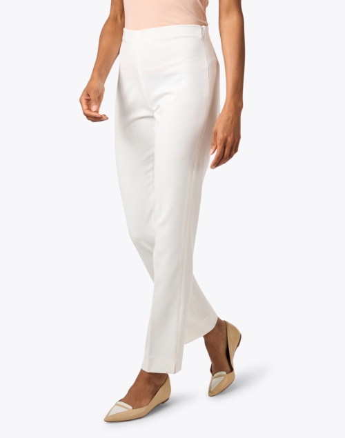 Front image - Fabrizio Gianni - Ivory Stretch Side-Zip Tapered Pant