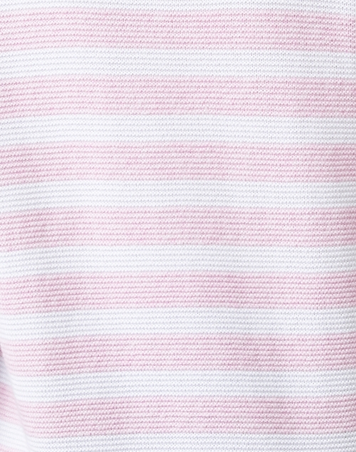 Fabric image - Kinross - Pink and White Stripe Garter Stitch Cotton Sweater