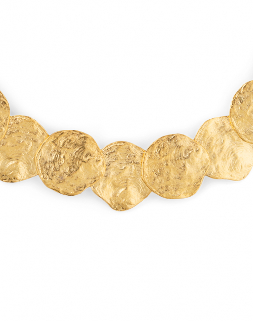 Front image - Kenneth Jay Lane - Satin Gold Disc Necklace