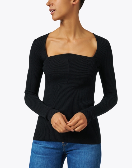 Front image - Jason Wu - Black Wool Curved Neck Sweater