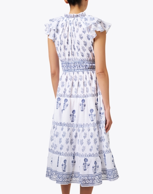 Back image - Bella Tu - Ophelia Navy Print Dress