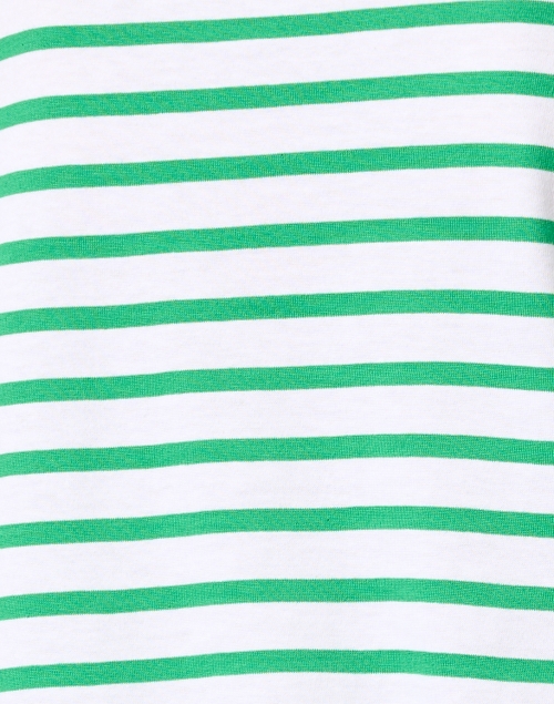 Fabric image - Saint James - Minquidame White and Green Striped Cotton Top
