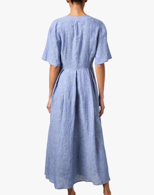 Back image - Fabiana Filippi - Blue Chambray Linen Dress 