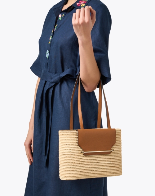 The Strathberry Leather and Raffia Basket Bag