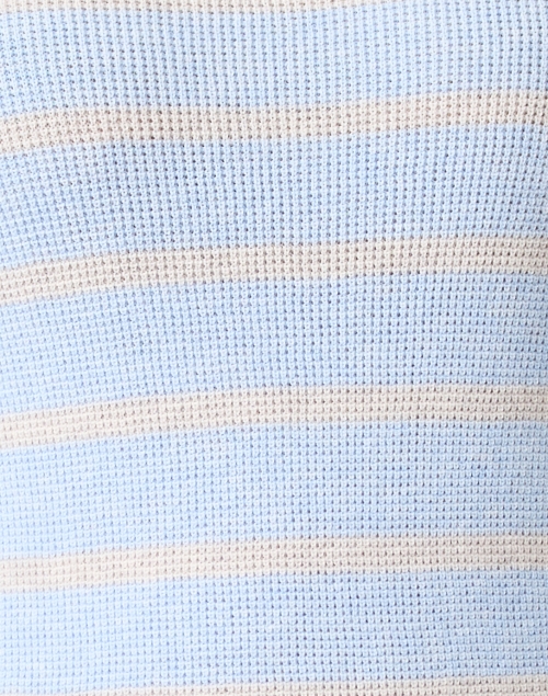 Fabric image - Kinross - Blue and Tan Stripe Cotton Cashmere Sweater