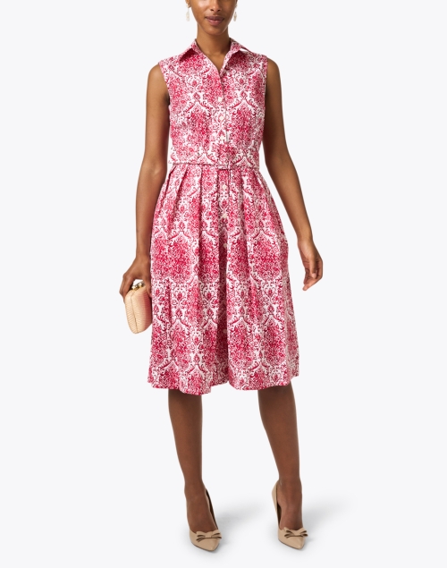 Audrey Pink and White Tile Print Dress