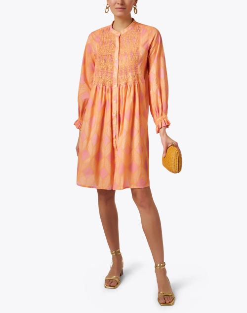 Talia Orange and Pink Print Dress