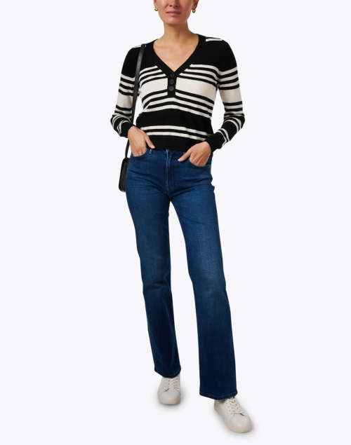 Black and Cream Striped Sweater