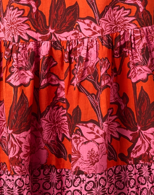 Fabric image - Ro's Garden - Guadalupe Red Floral Print Cotton Dress